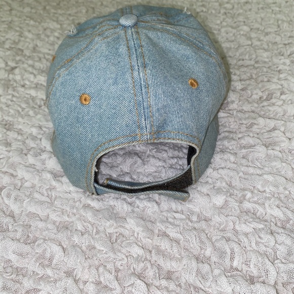 Distressed Jean Baseball Cap - Picture 2 of 3
